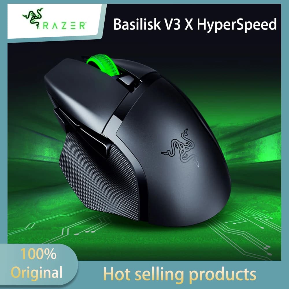 Razer Basilisk V3 X HyperSpeed Wireless Gaming Mouse: Mechanical Switches Gen-2-5G Advanced 18K Optical Sensor Chroma RGB 9