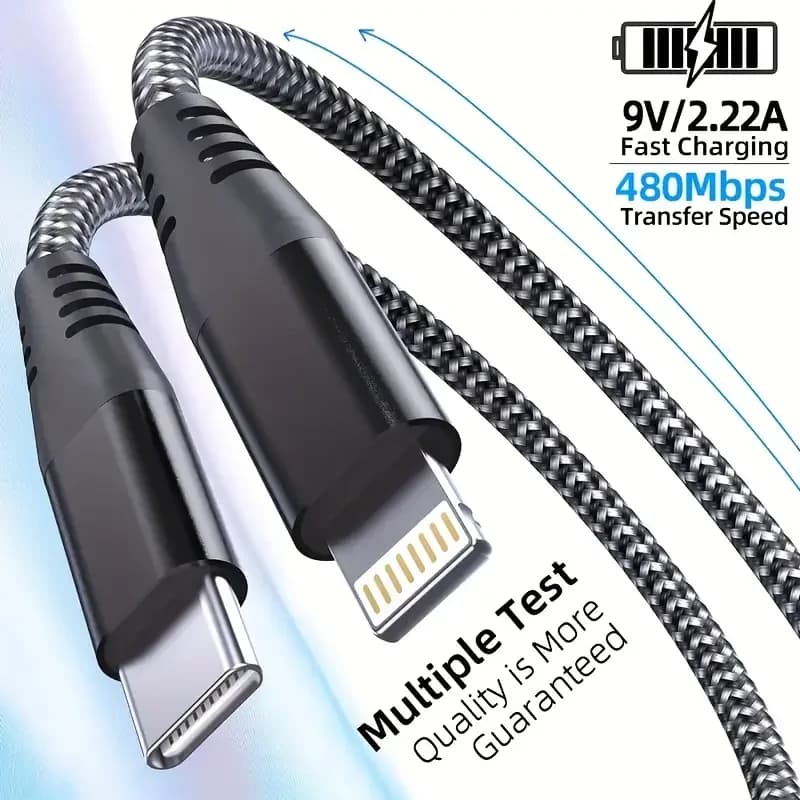 1PC 2PCS MFi Certified Fast Cable durable Nylon Braided Cord USB C to Lightning Cable Fast Charging Data for iPhone 14 13 12 11 - 4