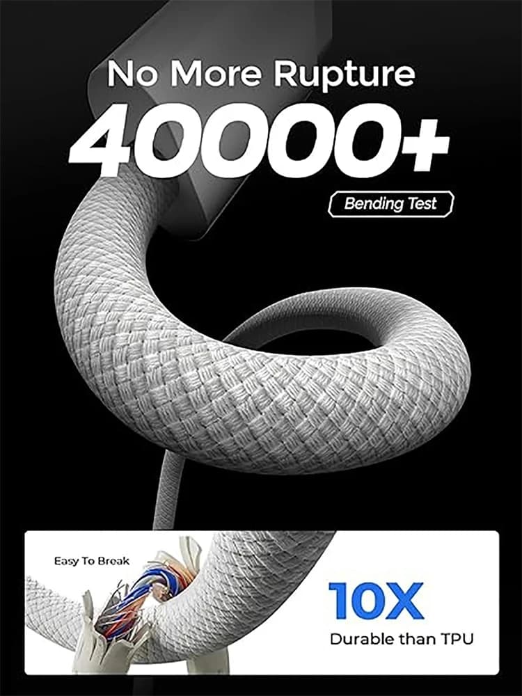 60W PD USB C Fast Charging Cable For iPhone 15 16 17 Pro Max 15 16 Plus Samsung Moto OPPO Xiaomi Redmi Dual Type C Braided Cable - 3