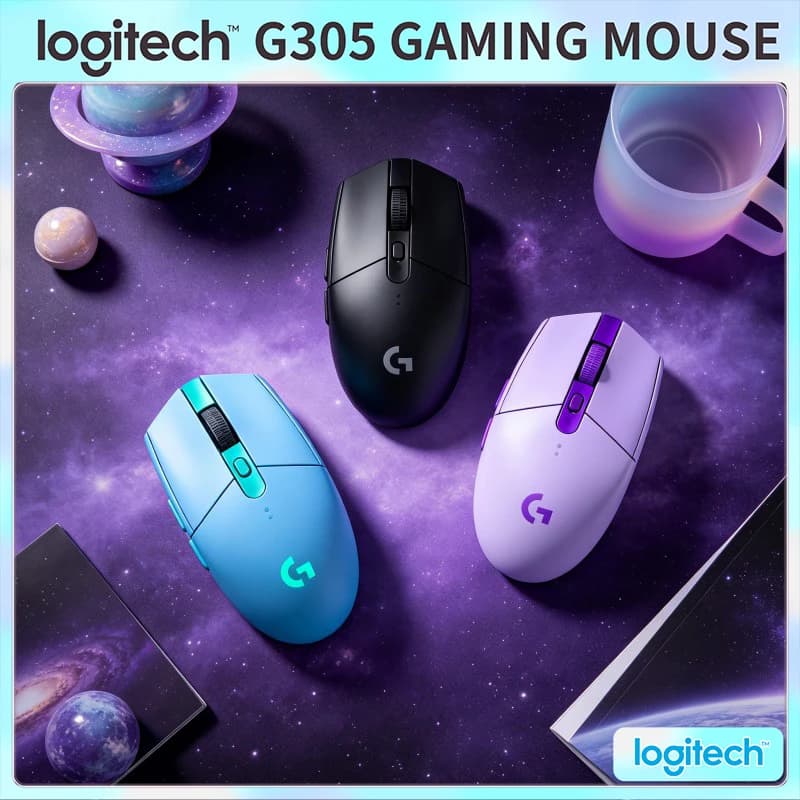 [عرض لفترة محدودة] ماوس Logitech G305 اللاسلكي، بطارية تدوم 250 ساعة، متوافق مع الكمبيوتر الشخصي وMac