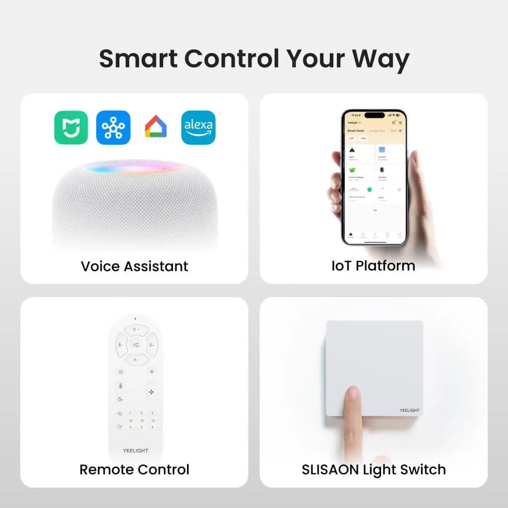 Yeelight smart leafless fan light children's room bedroom invisible ceiling main bedroom room electric fan ceiling fan light - 5
