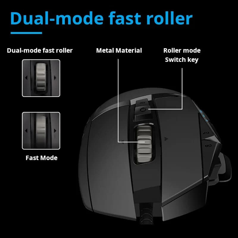 ماوس الألعاب السلكي Logitech G502 HERO Dominator مع ماكرو قابل للبرمجة ووزن قابل للتعديل ومستشعر HERO مناسب لألعاب Esports - 5