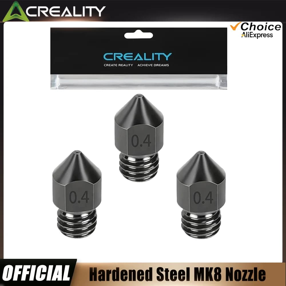 فوهة فولاذ مقوى من كرياليتي MK8، 0.4mm، مقاومة لدرجات الحرارة العالية والتآكل، متوافقة مع Ender 3/3 Pro/S1 وسلسلة CR-10