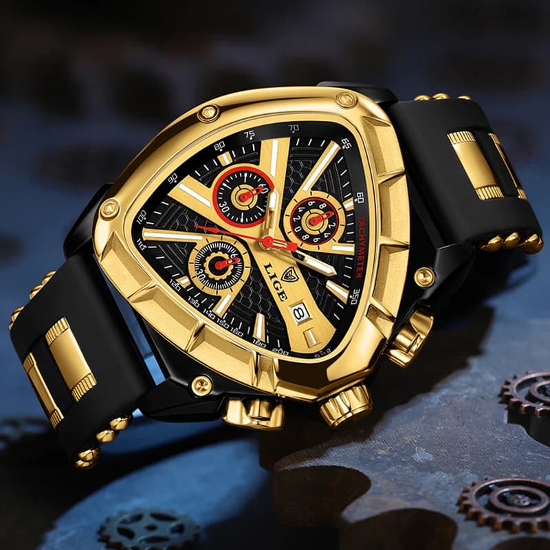 LIGE New Waterproof Watch for Men Military Sport Mens Watches Top Brand Luxury Fashion Silicone Quartz Chronograph Wristwatch - 4
