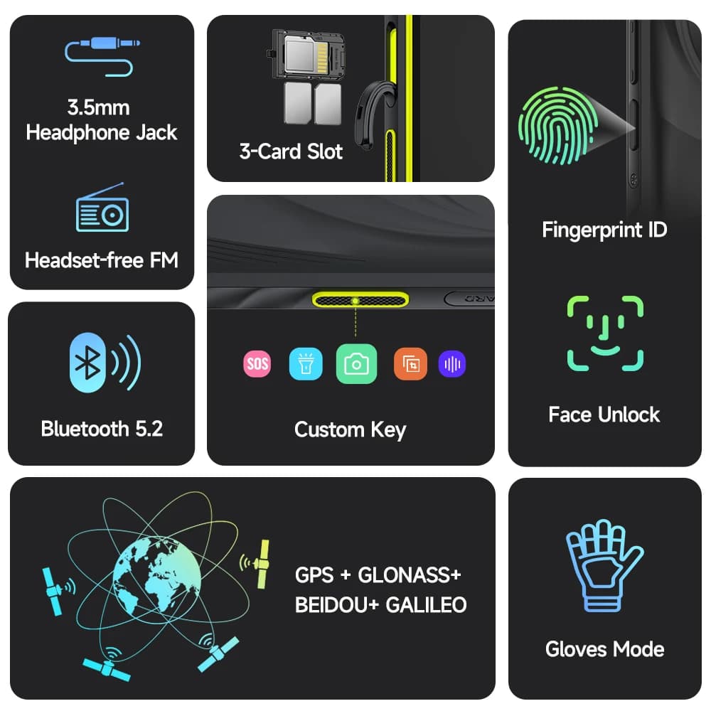 هاتف Ulefone Armor X31 4G متين بنظام Android 14 هاتف ذكي 6.56 بوصة ذاكرة وصول عشوائي 12 جيجابايت ذاكرة قراءة فقط 128 جيجابايت 48 ميجابكسل NFC كاميرا ليلية IR Blaster إصدار عالمي - 5