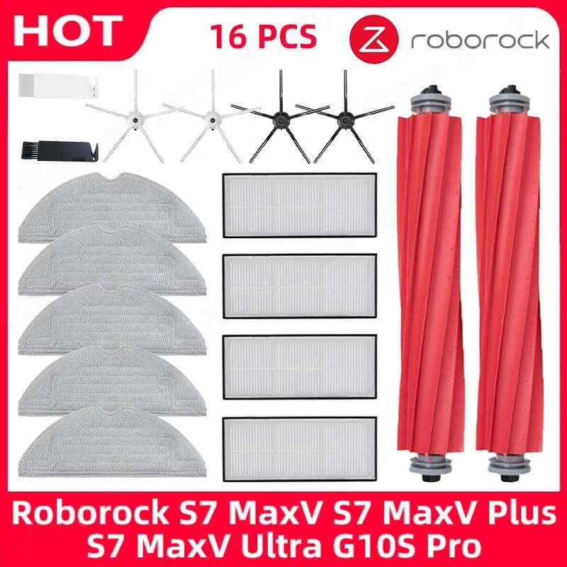 إكسسوارات قطع غيار ممسحة فلتر Hepa فرشاة جانبية رئيسية Roborock S7 MaxV S7 MaxV Plus S7 MaxV Ultra G10S لمكنسة كهربائية روبوت
