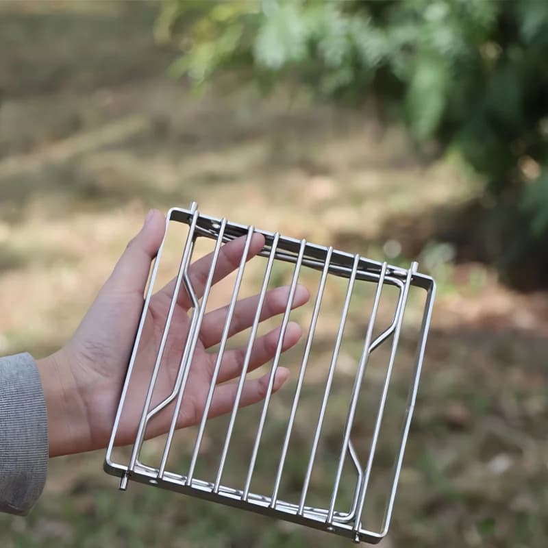 Ourdoor Stainless Steel Camping Grill Portable Foldable Mini Grill Rack Burner Stove Stand For Picnic Cooking Camping Equipment - 2