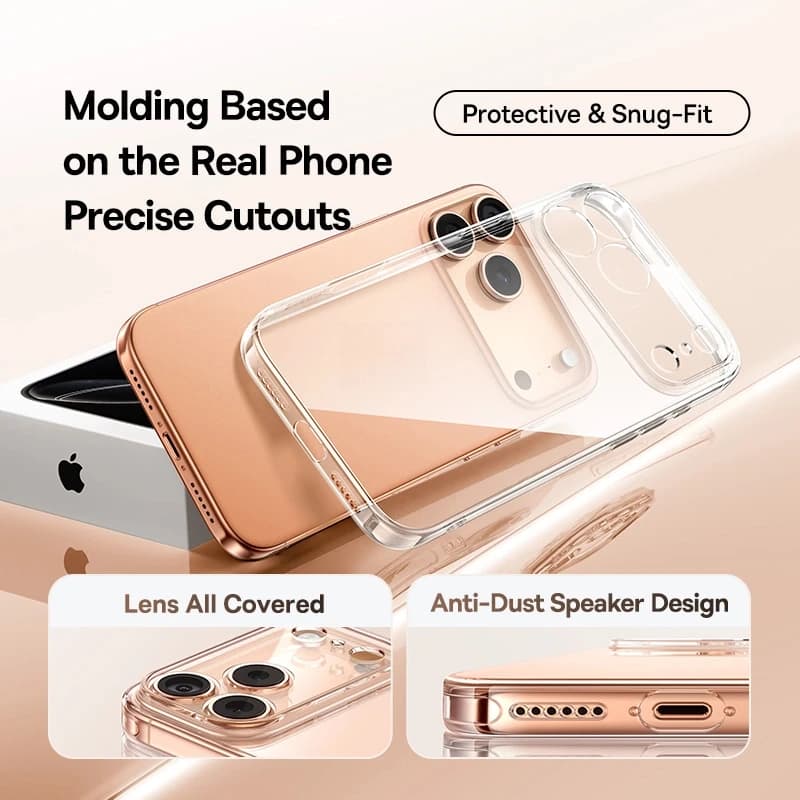 Baseus Clear TPU Case for iPhone 17 16 15 14 13 12 11 Pro Max Plus Air Soft Transparent Phone Cover Soft Thin Protective Case - 2
