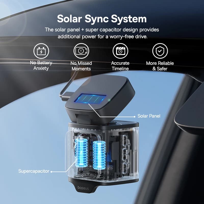 Baseus 3K Dash Cam VD1 Front and Rear Cam HD Built-in GPS Galileo Supercapacitor Car DVR Car Camera Recorder Support 24H Parking - 5