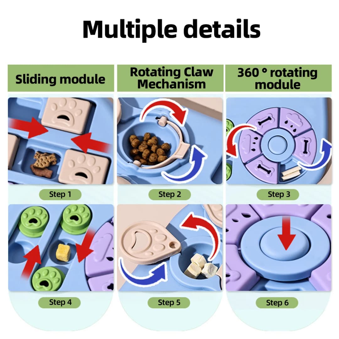 1 PC Interactive Puzzle Food Hiding Toy - Anti-choking Slow Feeder for Puppies and Adult Dogs, Multi-Function Food Dispenser - 3