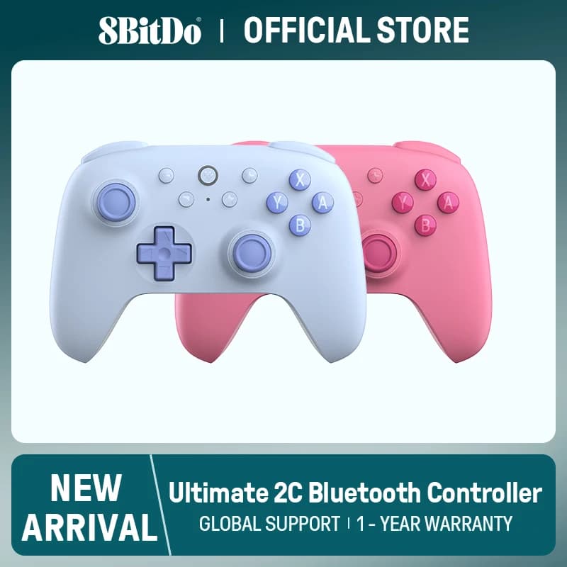 8BitDo - Ultimate 2C عصا تحكم لاسلكية بتأثير قاعة بلوتوث للالعاب لنينتندو سويتش 2، 1، اوليد لايت