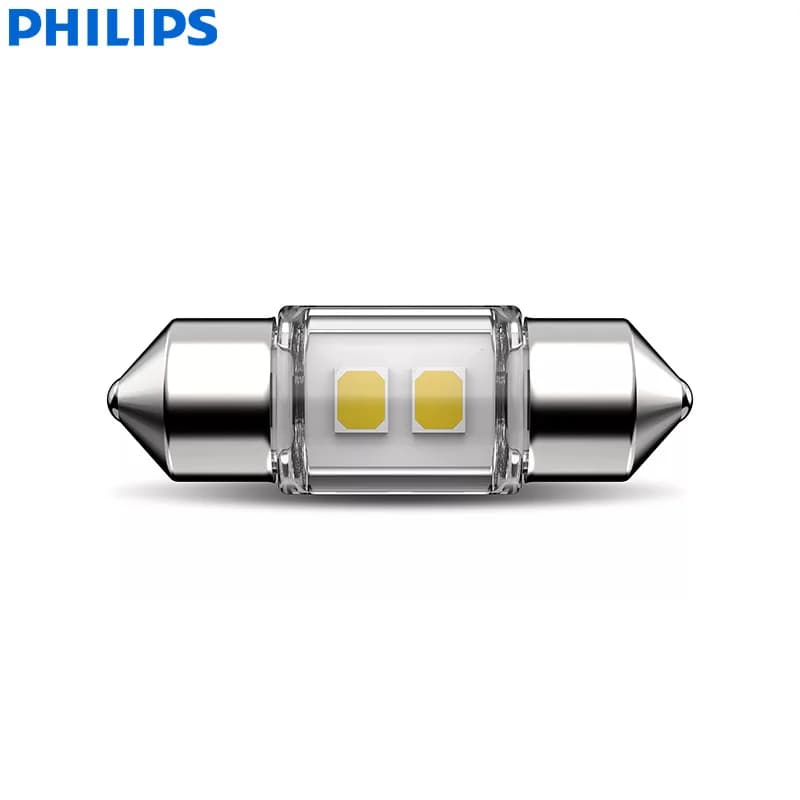 مصباح لوحة ترخيص داخلي للشاحنات من فيليبس 24V LED C5W بطول 30 مم من نوع فيستون ألتنيون برو6000 بدرجة حرارة لون 6000K أبيض، موديل 24844CU60X1 - 3