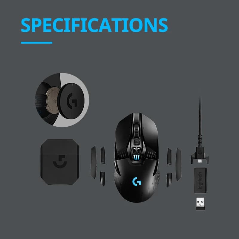 Logitech G903 LIGHTSPEED Wireless Gaming Mouse, Hero 16K, 16000 DPI, RGB Lighting, 11 Programmable Buttons, ESports Edition - 6