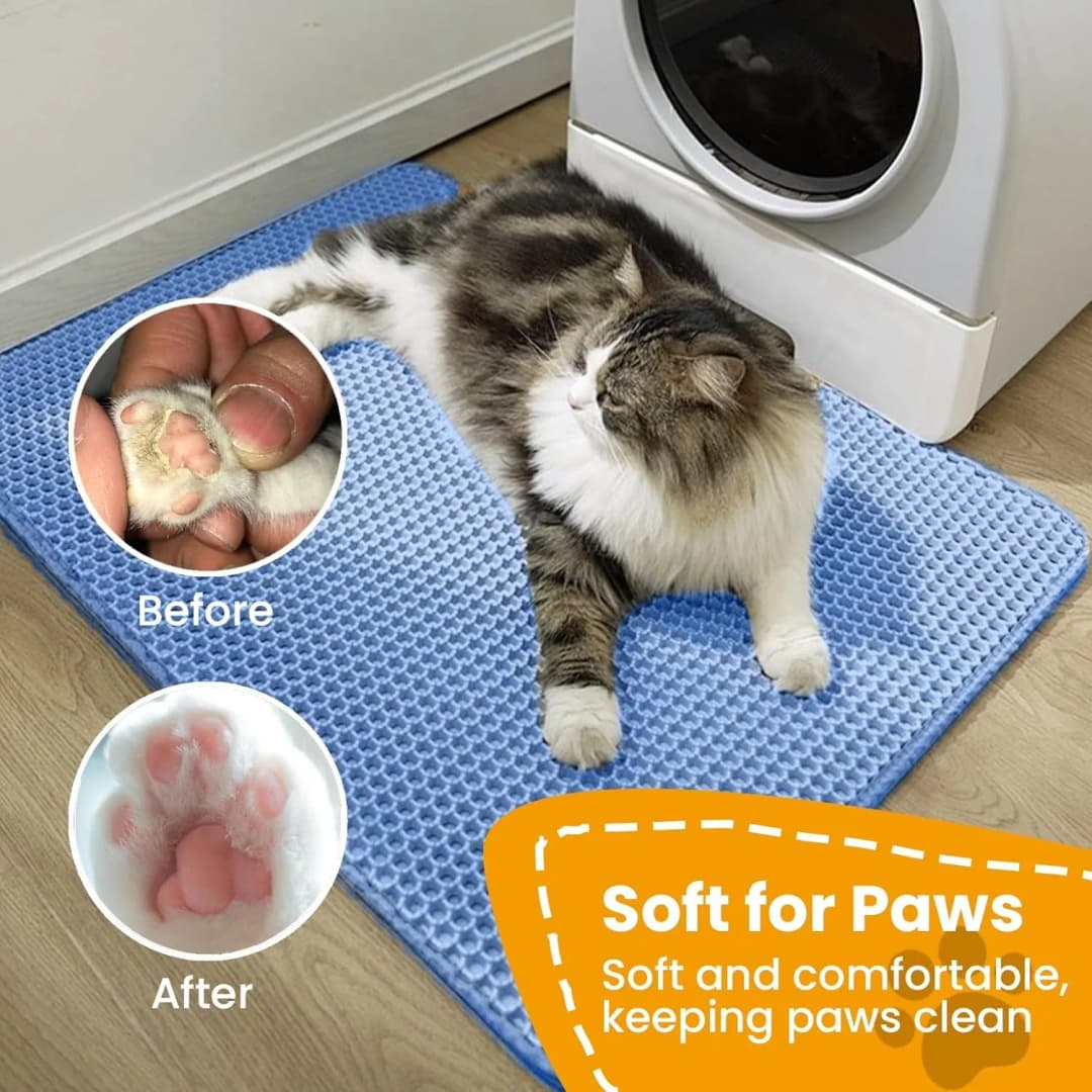 Cat Litter Mat Double Layer Pet Non Slip Big Pet Litter Box Filter MatWear Resistant Waterproof Anti-slip Cat Litter Mat - 5