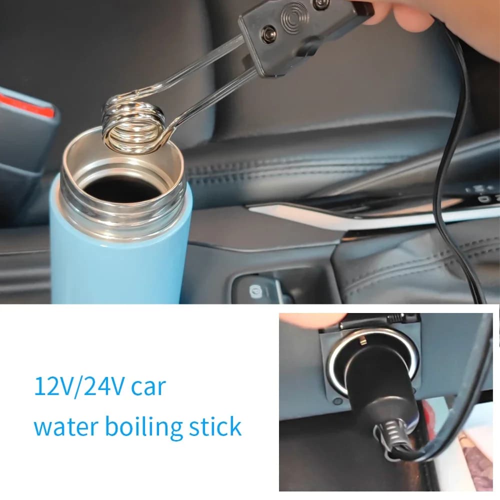 Portable 12V 24V Car Immersion Heater Portable High Quality Safe Warmer Fashion Durable Auto Electric Tea Coffee Water Heater - 2
