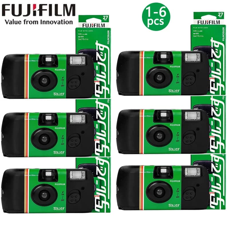 1/3/6 قطع Fujifilm SIMPLE ACE ISO 400 فلاش طاقة 35 ملم 27 تعريضًا للصور للاستخدام مرة واحدة استخدام لمرة واحدة كاميرا فيلم يمكن التخلص منها QuickSnap