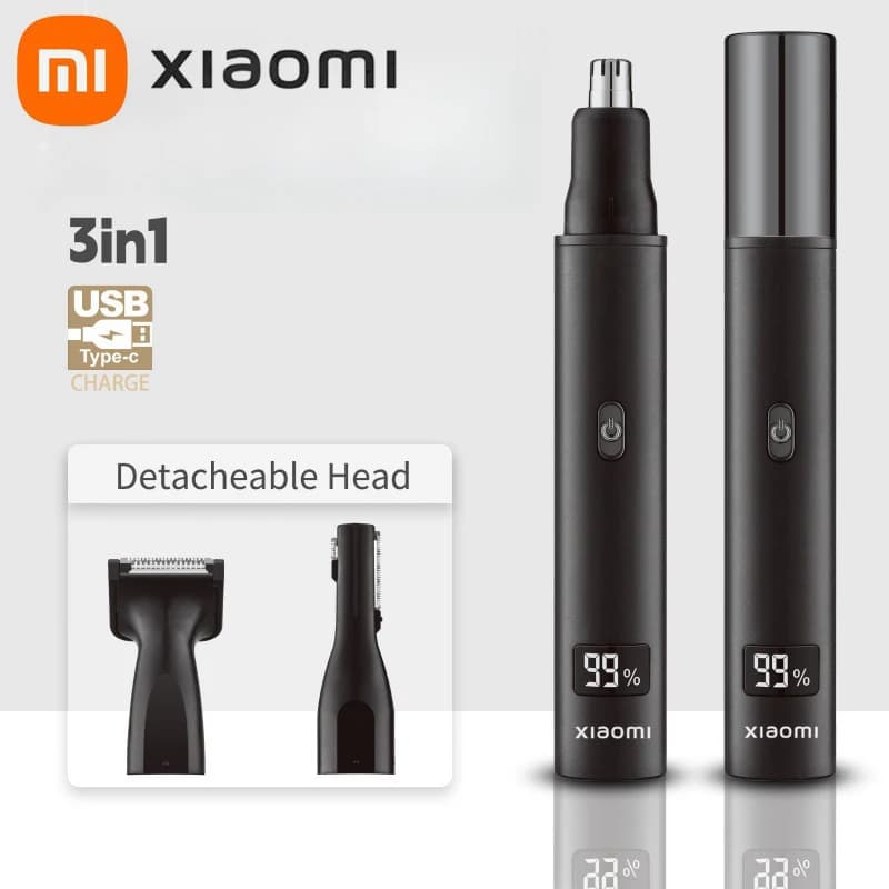 جديد! Xiaomi 3 في 1 الكهربائية الأنف الأذن الشعر المتقلب للرجال غير مؤلم قابلة للشحن السوالف الحواجب اللحية مقص الشعر ماكينة حلاقة