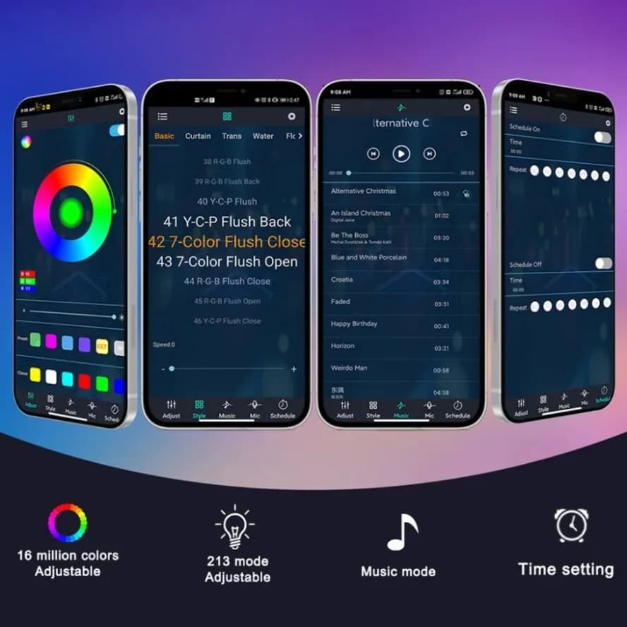 إضاءة LED ذكية جديدة على شكل ألعاب نارية تعمل بتقنية RGBIC عبر USB مع تحكم بتطبيق البلوتوث شريط نيون 5V لإضاءة الحفلات وغرف النوم - 4