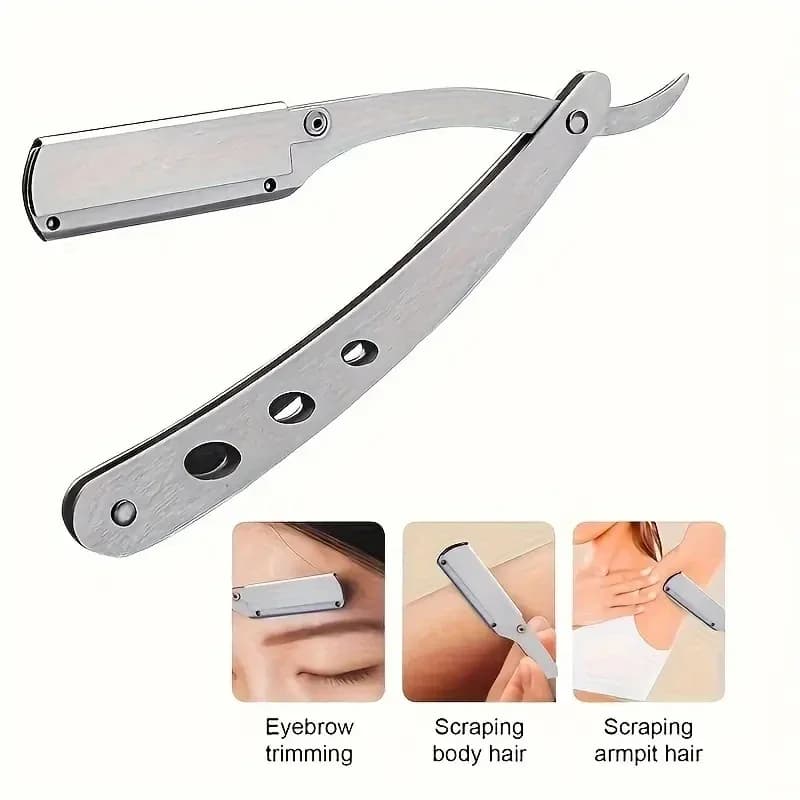 Shaving Razor Face Manual Shaves Blades Foldable Straight  Safety Razor Men Stainless Steel Care Body Face Hair Removal Knife - 5