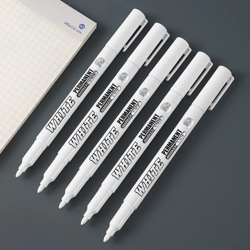 New 1/2/3PCS Waterproof Metal Marker Permanent White Paint Pen Washing Art Painting Graffiti Pens Fabric Wood Leather Marker1MM - 4
