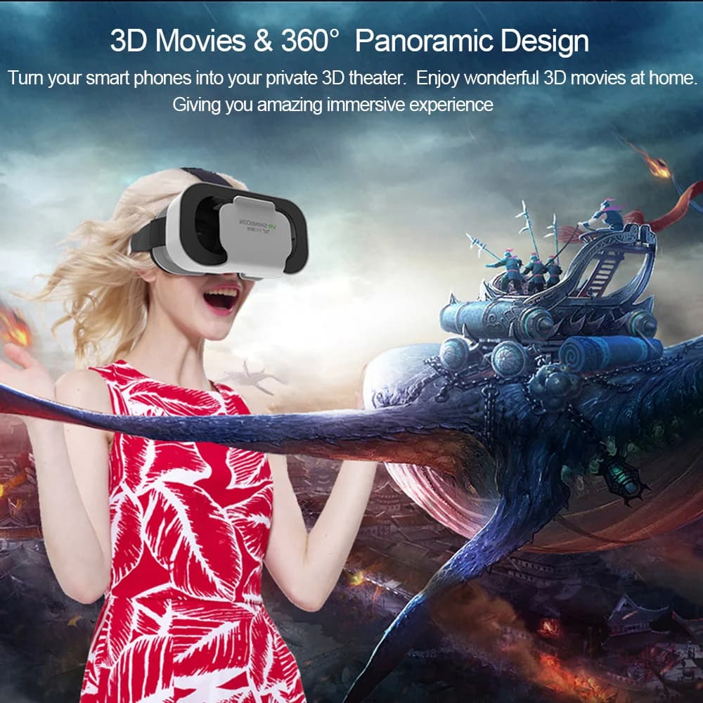 Shinecon Viar الواقع الافتراضي VR نظارات سماعة ثلاثية الأبعاد جهاز خوذة نظارات العدسات للهواتف الذكية هاتف ذكي لعبة خلية المحمول مجموعة - 6