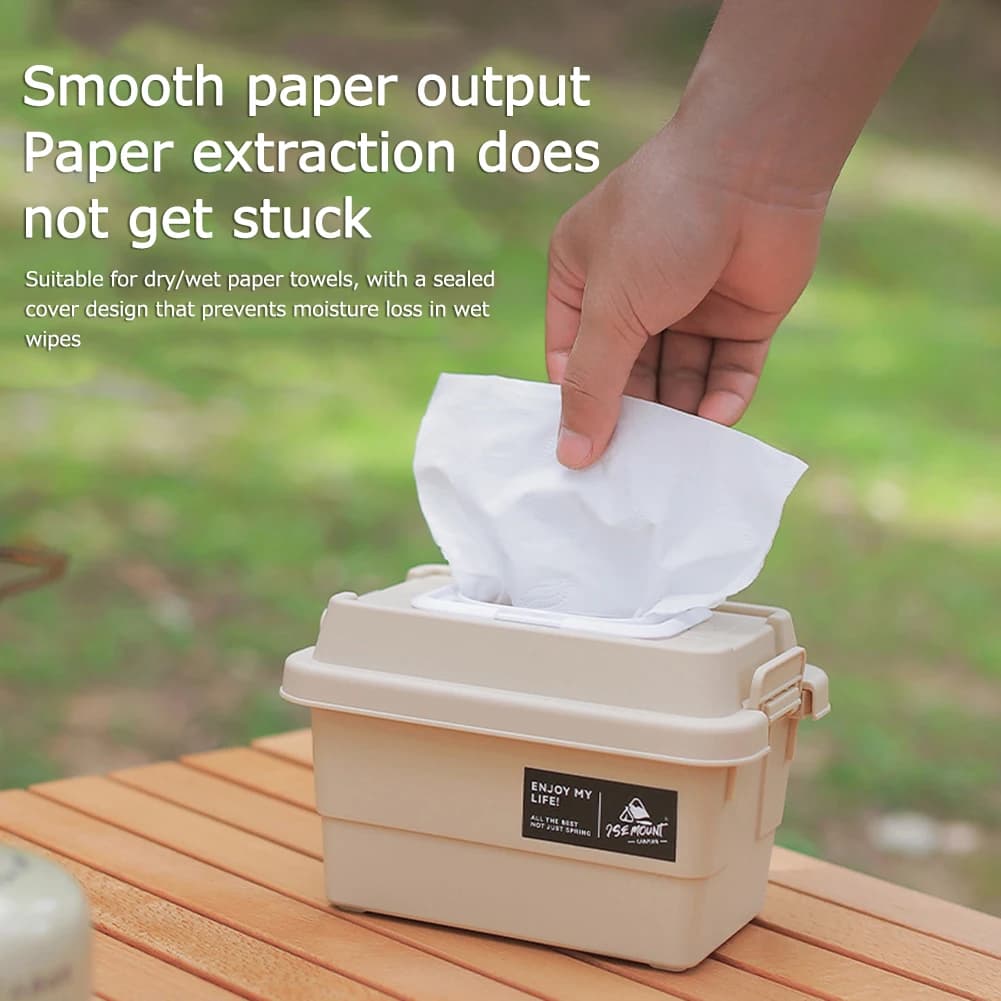 Multifunctional Outdoor Storage Box 1.1L Portable Napkin Paper Tissue Storage Case Moisture-Resistant for Camping Hiking Travel - 5