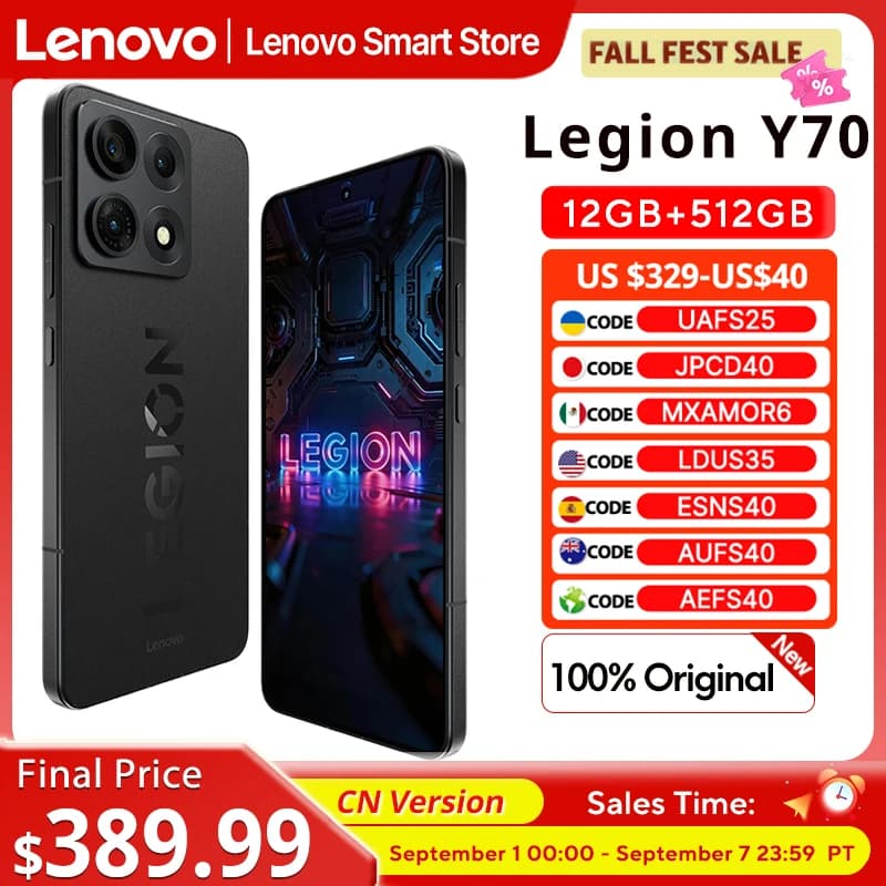 Lenovo Legion Y70 2026 Gaming Smartphone CN Version Snapdragon 8 Gen 5 CPU 6.82 Inch 144Hz Display 8000mAh 90W Cellphone