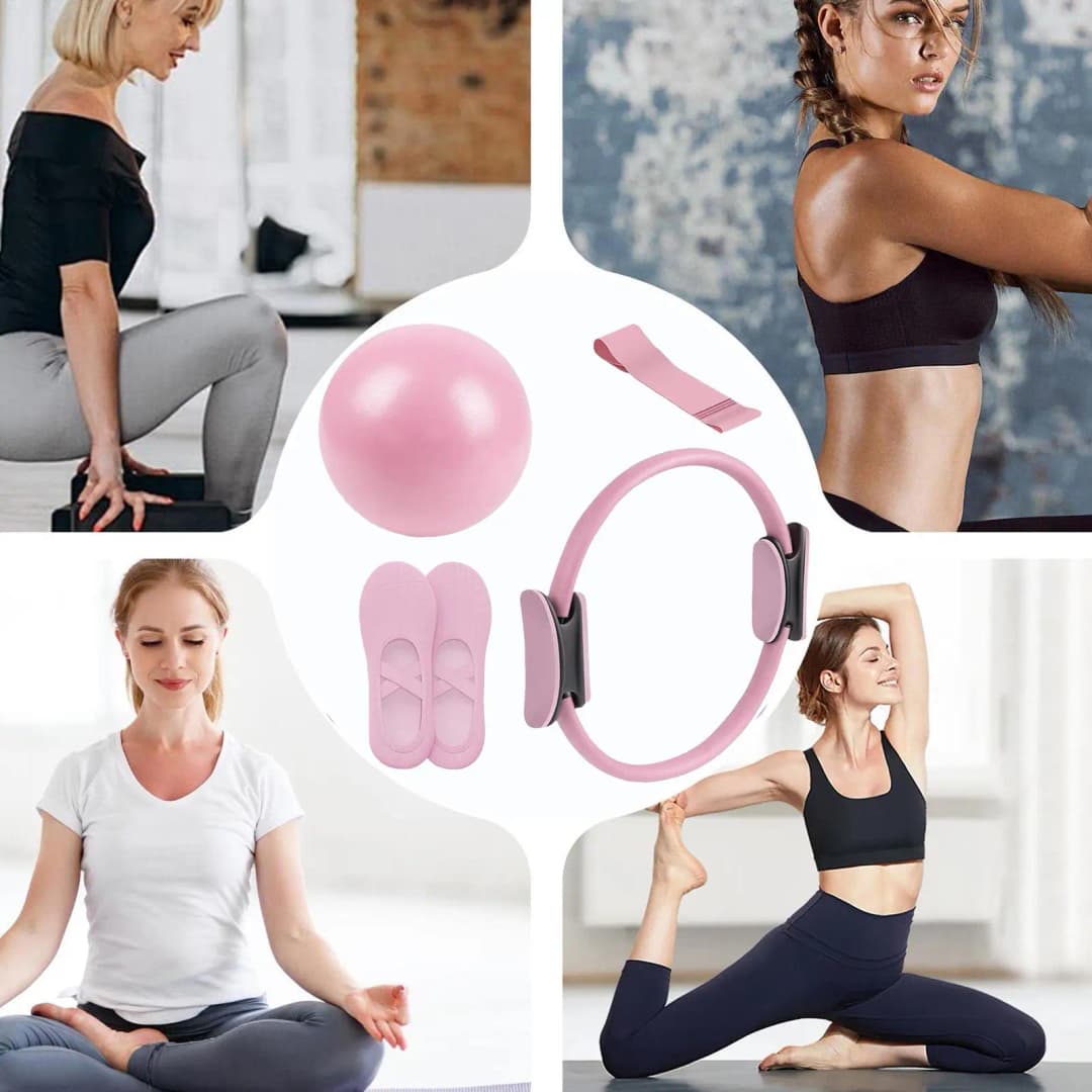 NEW Pilates Ball And Ring Set Pilates Fitness Ring Resistance Band Exercise Workout Fitness Equipment For Pregnancy Postpartum - 5