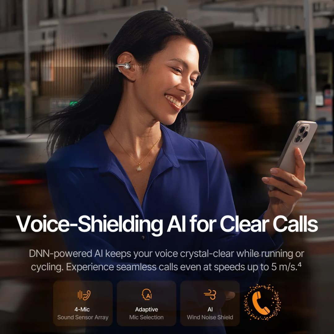 سماعات أذن لاسلكية Baseus Inspire XC1 من Bose بتقنية Bluetooth 6.1 و4 ميكروفونات، سماعات أذن مفتوحة مع مشبك - 4