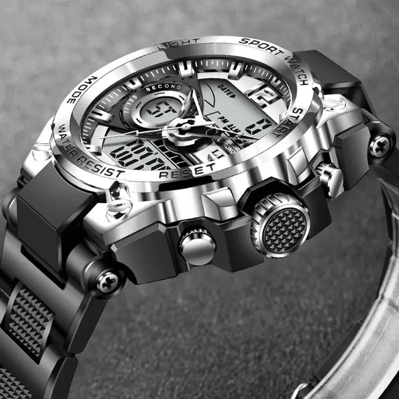 LIGE Men Military Watch Digital 50m Waterproof Wristwatch LED Quartz Clock Sport Watch Male Big Watches Men Relogios Masculino - 3