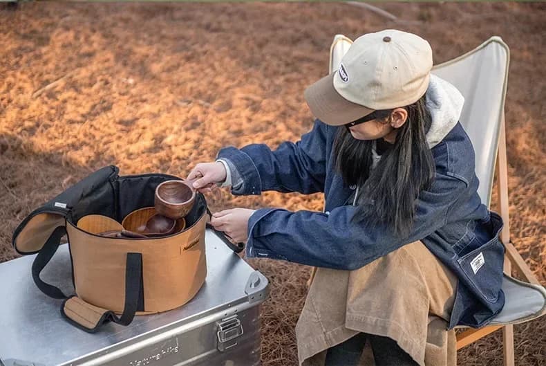 منظم أدوات طهي تخييم من Naturehike، حقيبة تخزين كبيرة متعددة الاستخدامات لمستلزمات التخييم والنزهات - 6