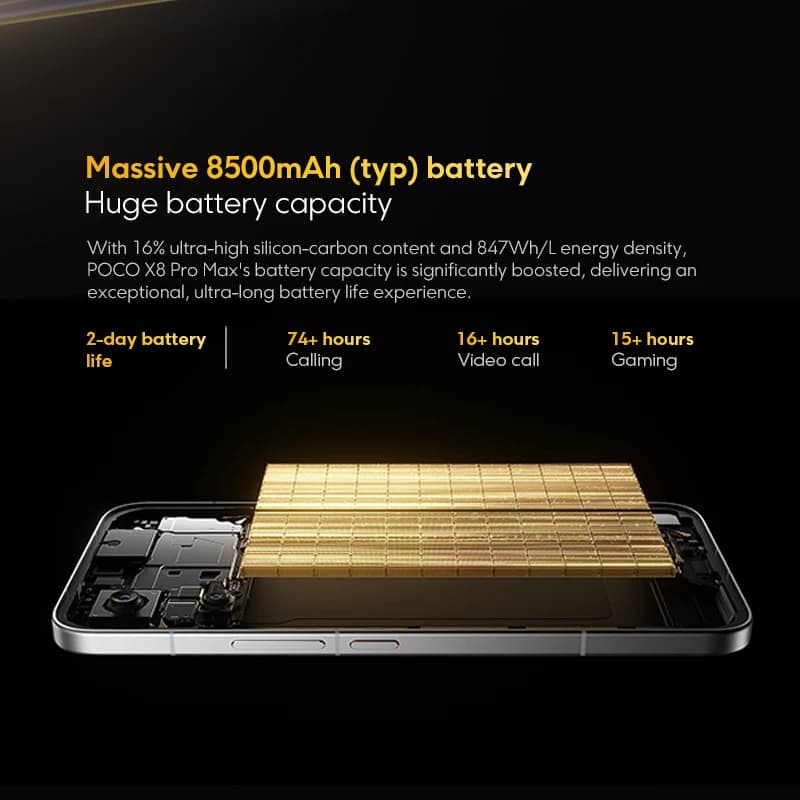 هاتف محمول POCO X7 Pro إصدار عالمي 256GB 512GB معالج Dimensity 8400-Ultra شاشة 6.67 بوصة 120Hz شحن 90W بطارية 6000mAh 5G NFC - 6