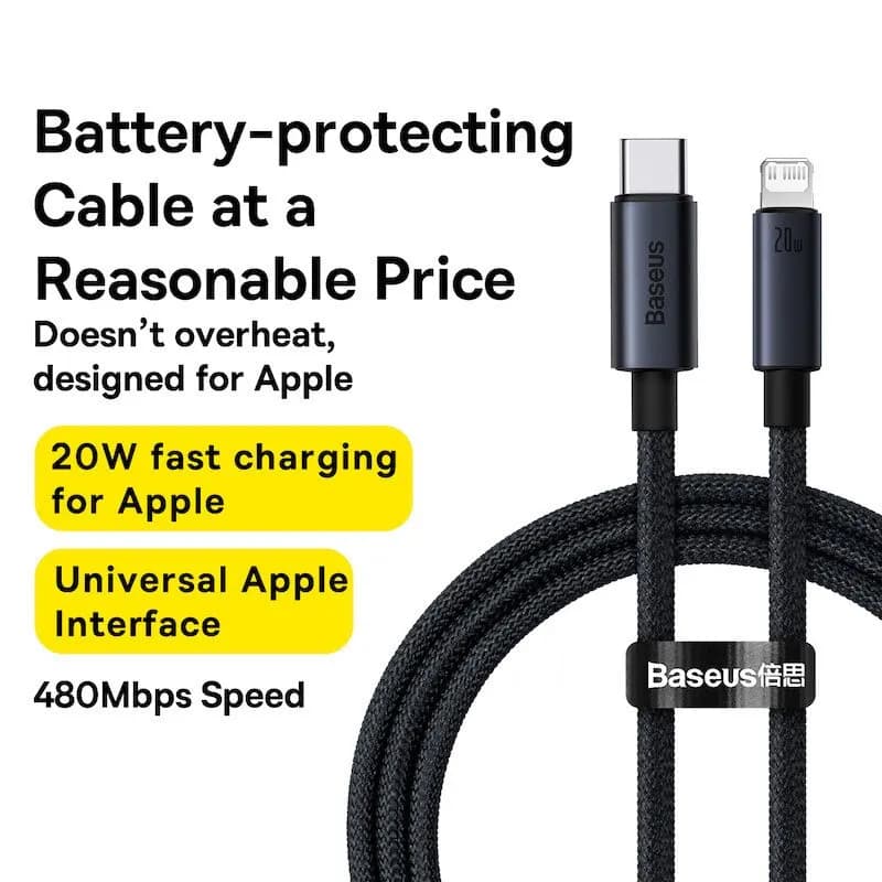 كابل Baseus 20 واط PD USB C لهاتف iPhone 14 و13 و12 Pro Max شحن سريع كابل USB C لهاتف iPhone 12 Mini Pro Max كابل بيانات USB Type C - 6