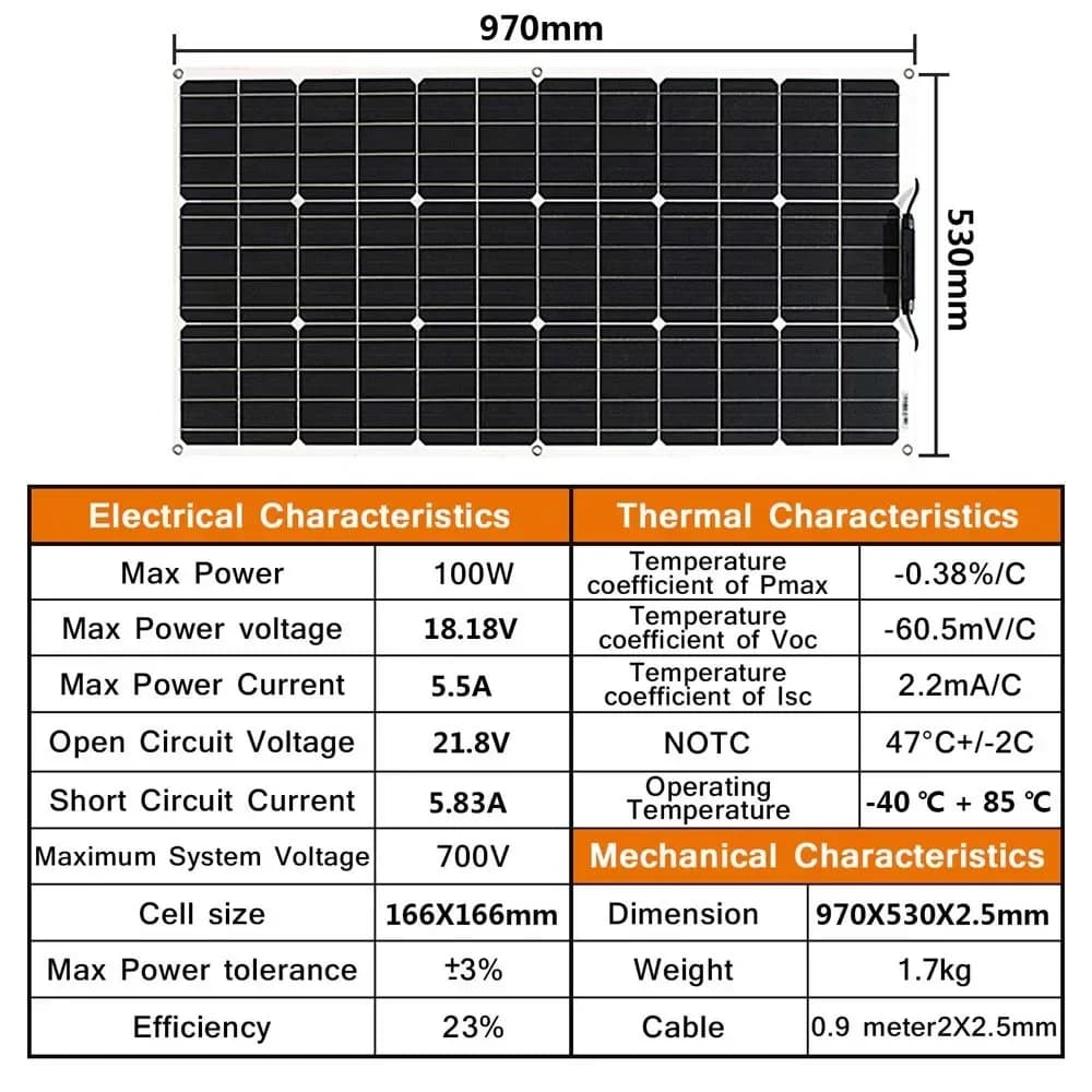 12V Flexible Solar Panel 600W 100W 200W 300W 400W 500W Bendable Waterproof Monocrystalline Best Solar Panel China for RV Boat - 4