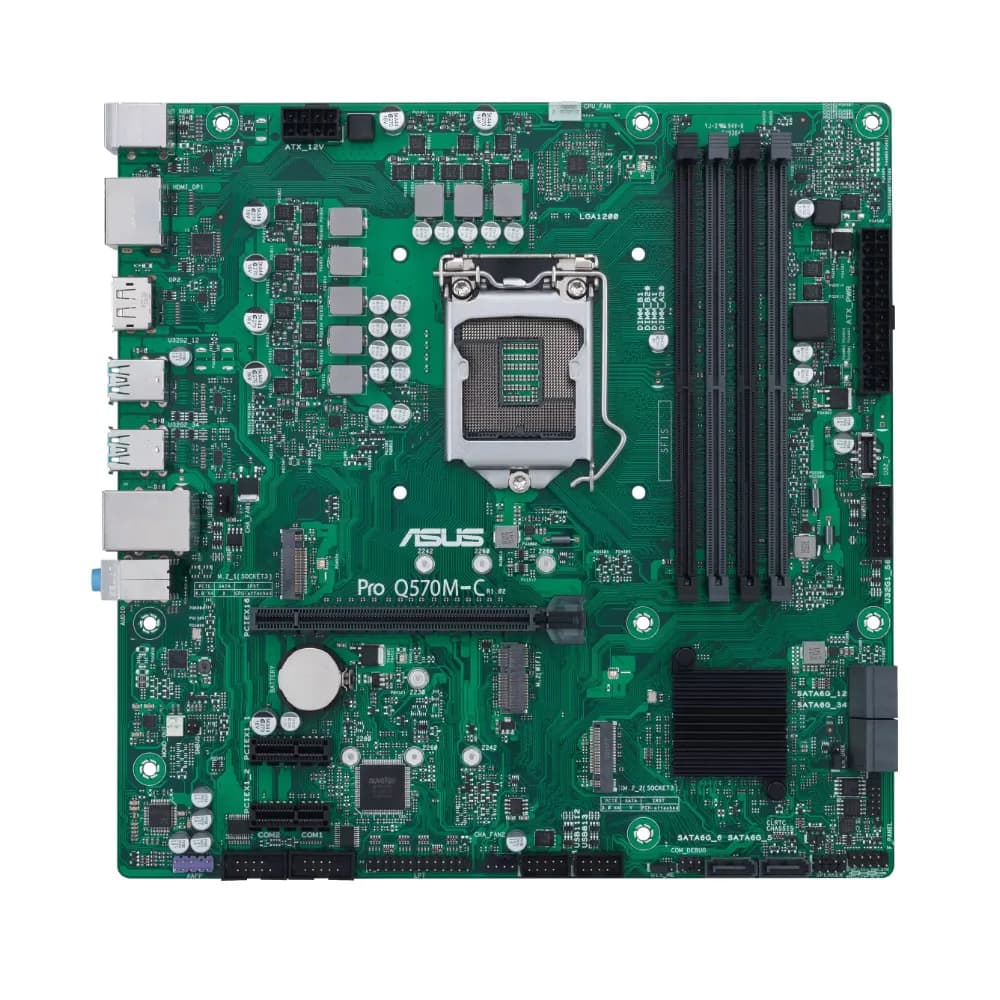 لوحة أم ASUS PRO Q570M-C تدعم 10700F و11700F و11600K و10400F و11400F و11900K وحدة المعالجة المركزية 4xDDR4 HDMI 2xM.2 PCIe 4.0 mATX LGA1200 - 5