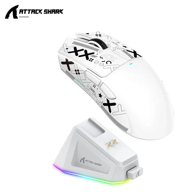 ماوس Attack Shark X11 PAW3311 لاسلكي بشاحن مغناطيسي RGB للرسو بتردد 1 كيلو هرتز للماوس للعب