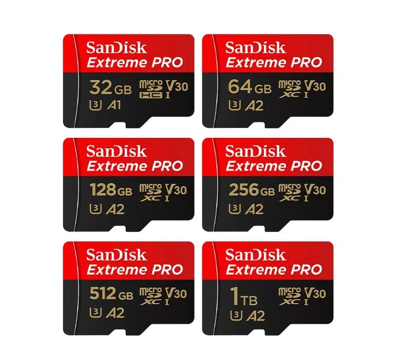 بطاقة الذاكرة Sandisk Extreme Pro SD - سعات متعددة، فئة U3 V30 A2، تدعم 4K، متوافقة مع الهواتف والكاميرات - 5