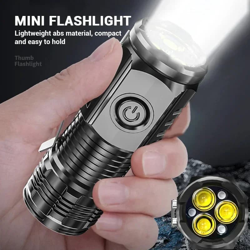 Rechargeable Mini Flashlight, 500 Lumens EDC Pocket Torch, Compact Keychain Flashlight for Outdoor Emergency, Portable Pen Light - 2
