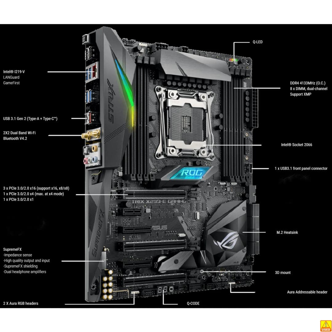 ASUS ROG STRIX X299-E GAMING Motherboard Socket LGA2066 CPU DDR4 4133(O.C.) MHz Memory Chipset X299 ATX Mainboard - 2