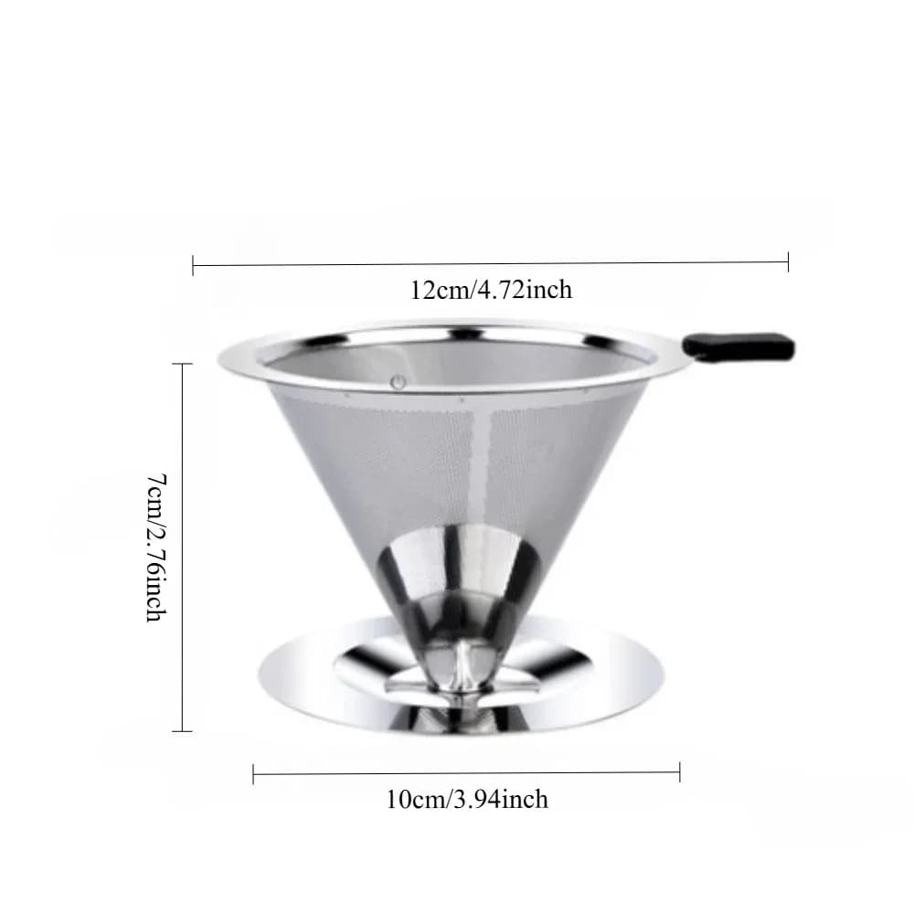 Reusable Coffee Filter Holder Double Layer Stainless Steel Coffee Tea Strainer Coffee Accessories Coffee Making Tool - 5