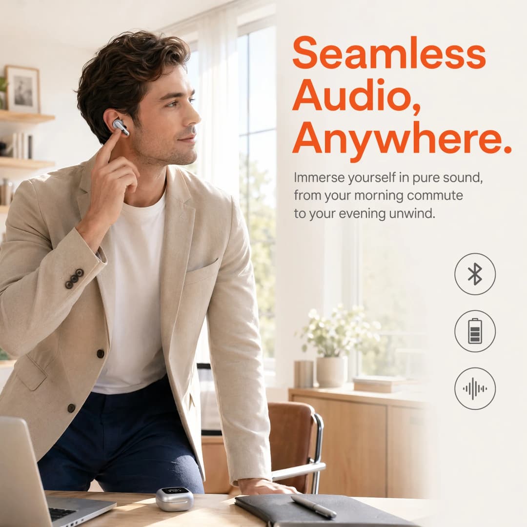 سماعات أذن لاسلكية JBL Live Beam 3 بتقنية البلوتوث، إلغاء الضوضاء، مناسبة للموسيقى والرياضة والفيديو، مع ميكروفون - 3