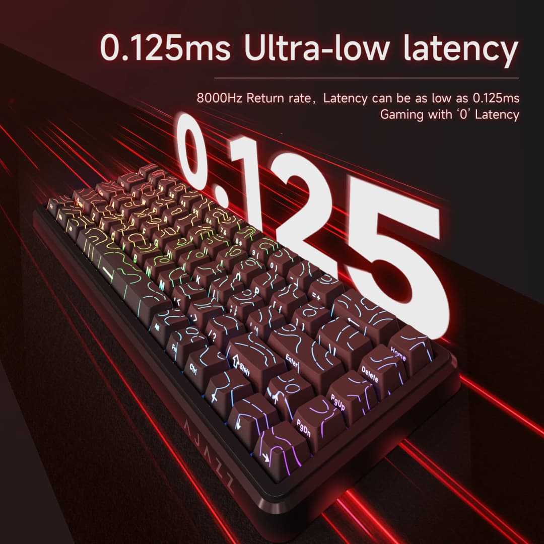 AJAZZ AK680 MAX Mechanical Keyboard HE Hall Effect Switch 60% 8k/1K RGB Wired/Wireless Gaming Rapid Trigger Magnetic Keyboard - 2