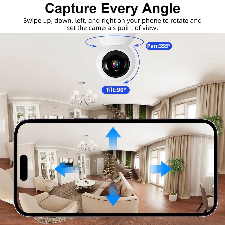 كاميرا Fuers بدقة 5 ميجابكسل بتقنية WiFi، Tuya الذكية للمنزل، داخلية لاسلكية، كاميرا مراقبة IP مع كشف الذكاء الاصطناعي وتتبع تلقائي، مراقبة أمنية للرضع - 3
