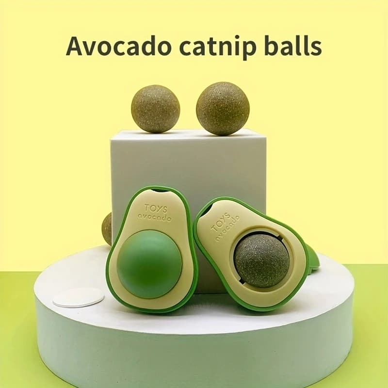 1PC Cat Mint Avocado Toy That Can Rotate for Entertainment. Cat Mint Toy - 5