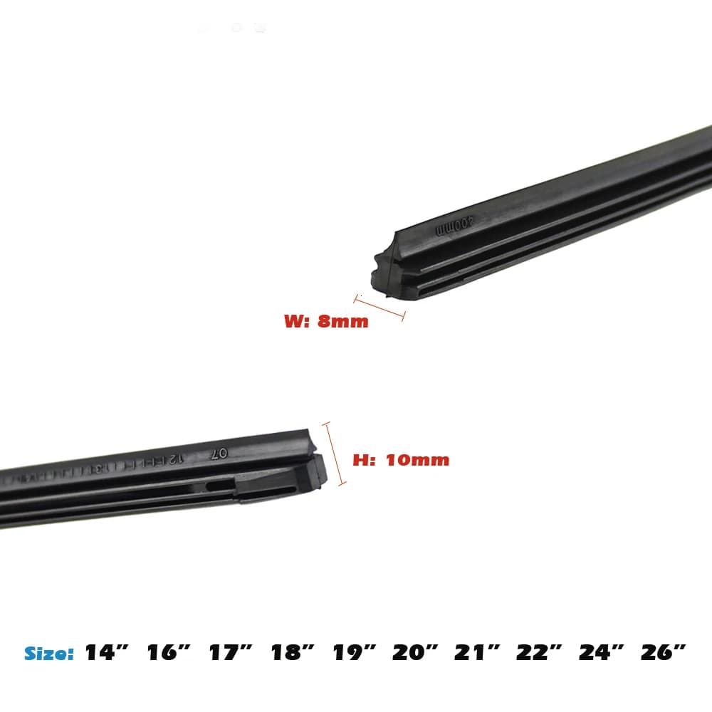 شفرة ممسحة السيارة شريط مطاطي إدراج الزجاج الأمامي للسيارة إعادة ملء المطاط 8mm 14"16"17"18"19"20"21"22"24"26"28" ملحق 1 قطعة - 3