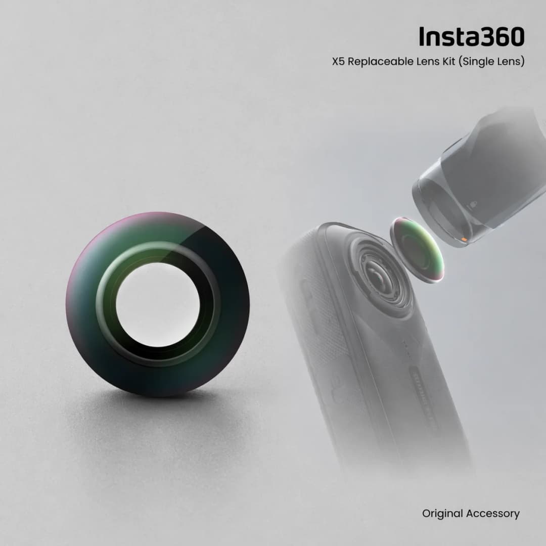 مجموعة عدسة استبدال Insta360 X5 عدسة واحدة بصرية HD استبدال ملحقة رسمية - 4