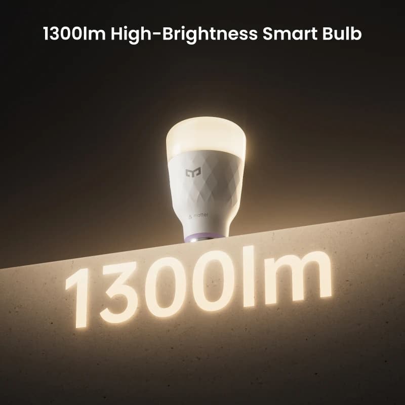 لمبة ذكية يي لايت LED D1، لون RGB، قاعدة E27، اتصال بلوتوث، قابلة للتعتيم، 2700-6500 كلفن، 1300 لومن، تحكم صوتي ذكي، متوافقة مع تطبيق أبل هوم - 4