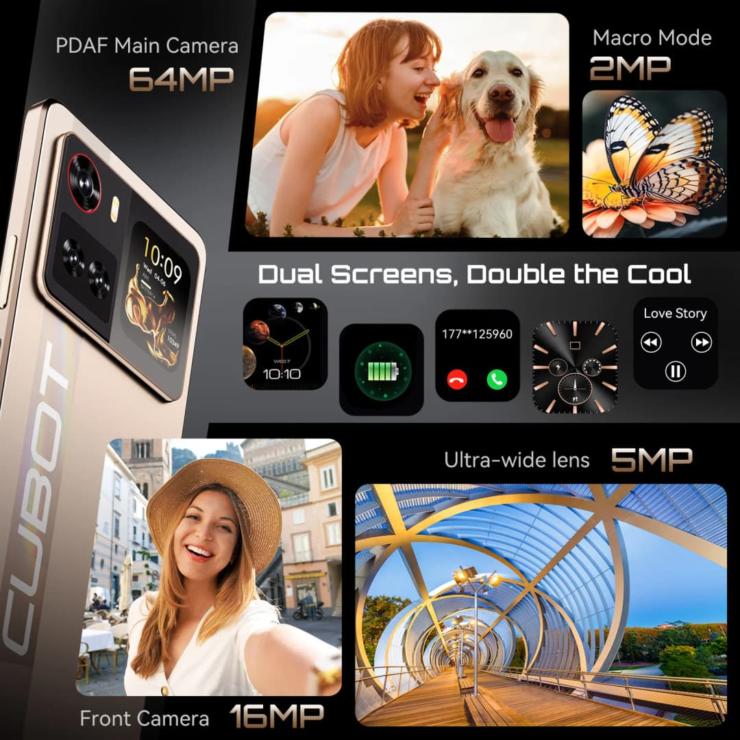 هاتف كوبوت X100 الذكي بشبكة 5G، أندرويد 15، معالج دايمنشن 7025، 6 نانومتر، 2.5 جيجا هرتز، شاشة 6.88 بوصة، 16 جيجابايت رام (8+8)، 256 جيجابايت روم، كاميرا 64 ميجابكسل، بطارية 5100 مللي أمبير - 5