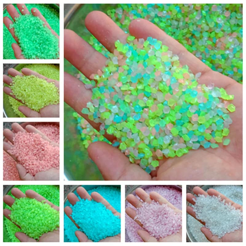 1000pcs 3-5mm Luminous Sand Glow In Dark Pebbles Stone Home Garden Yard Outdoor Path Lawn Decorations Fish Tank Aquarium Decor - 2