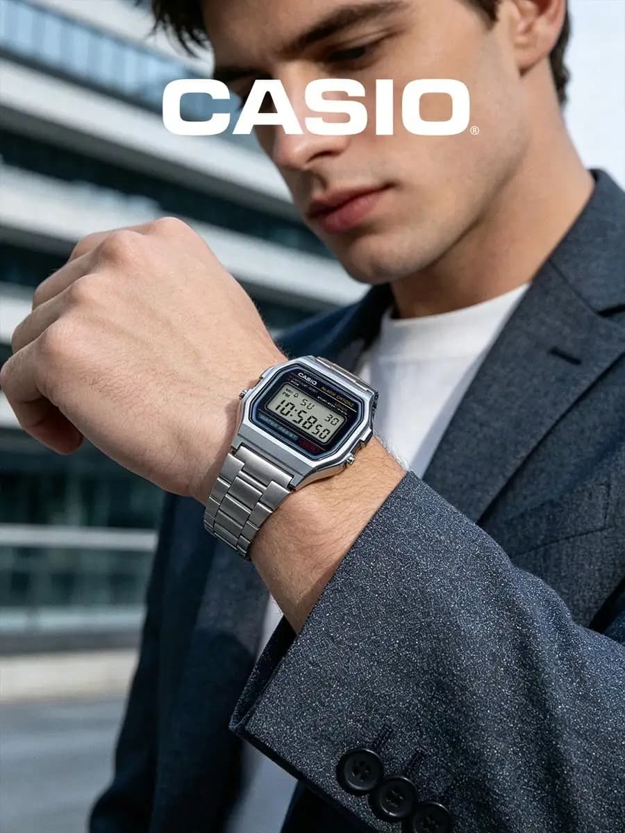CASIO Watch for Men Women Vintage Digital Watches Retro Small Square Silver Stainless Steel Electronic Sport Relogio Masculino - 2